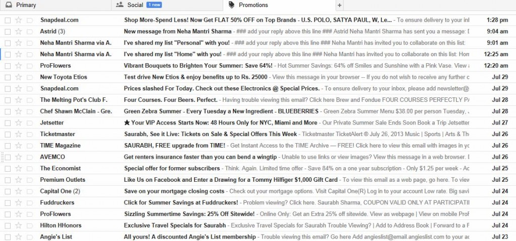 Gmail Promotions Tab